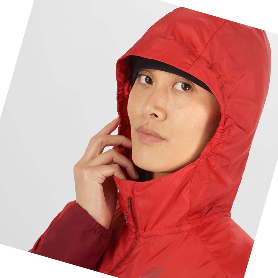 Chaquetas Salomon AGILE WIND WINDBREAKERS Mujer Rojos | MX 2460FDN